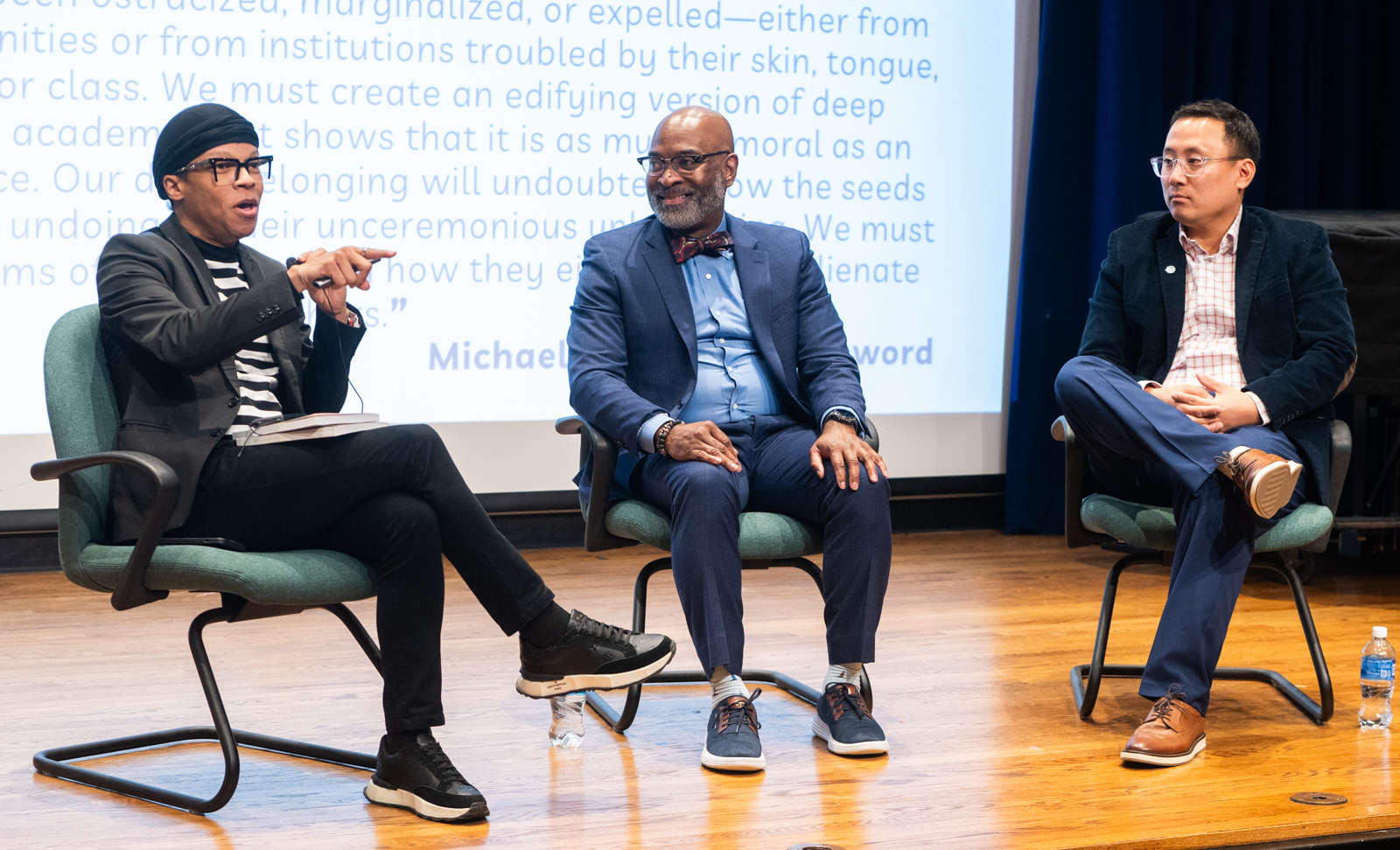 Atlanta Daily World Editors of the book, “Belonging in Higher Education: Perspectives and Lessons from Diverse Faculty,” visited SIUE. Shown left to right: Terrell L. Strayhorn, PhD; Fred A. Bonner II, EdD; and Nicholas D. Hartlep, PhD.